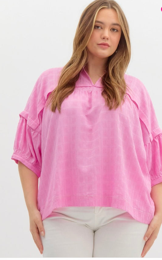 Bubble gum pink top