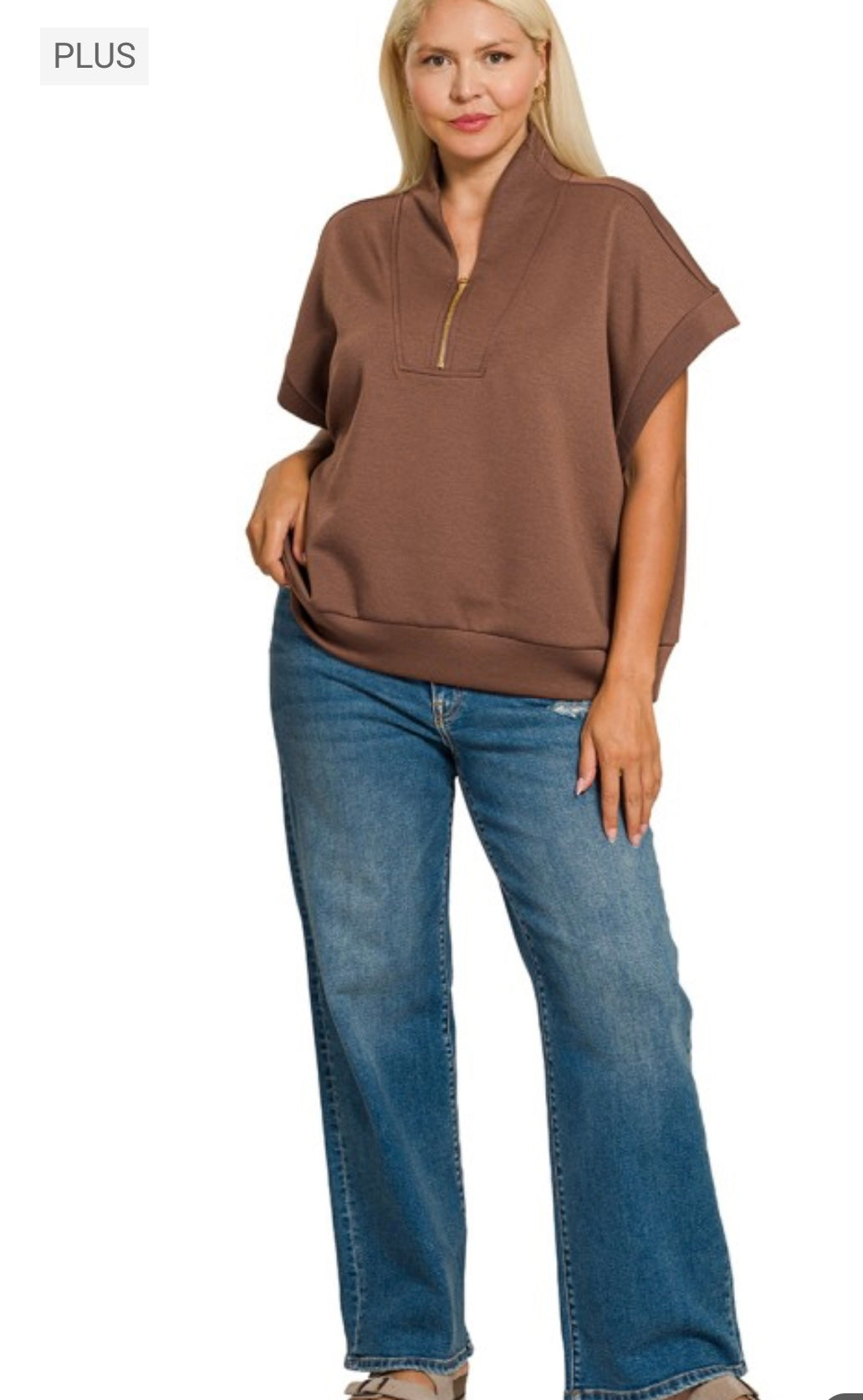 Brown scuba quarter zip