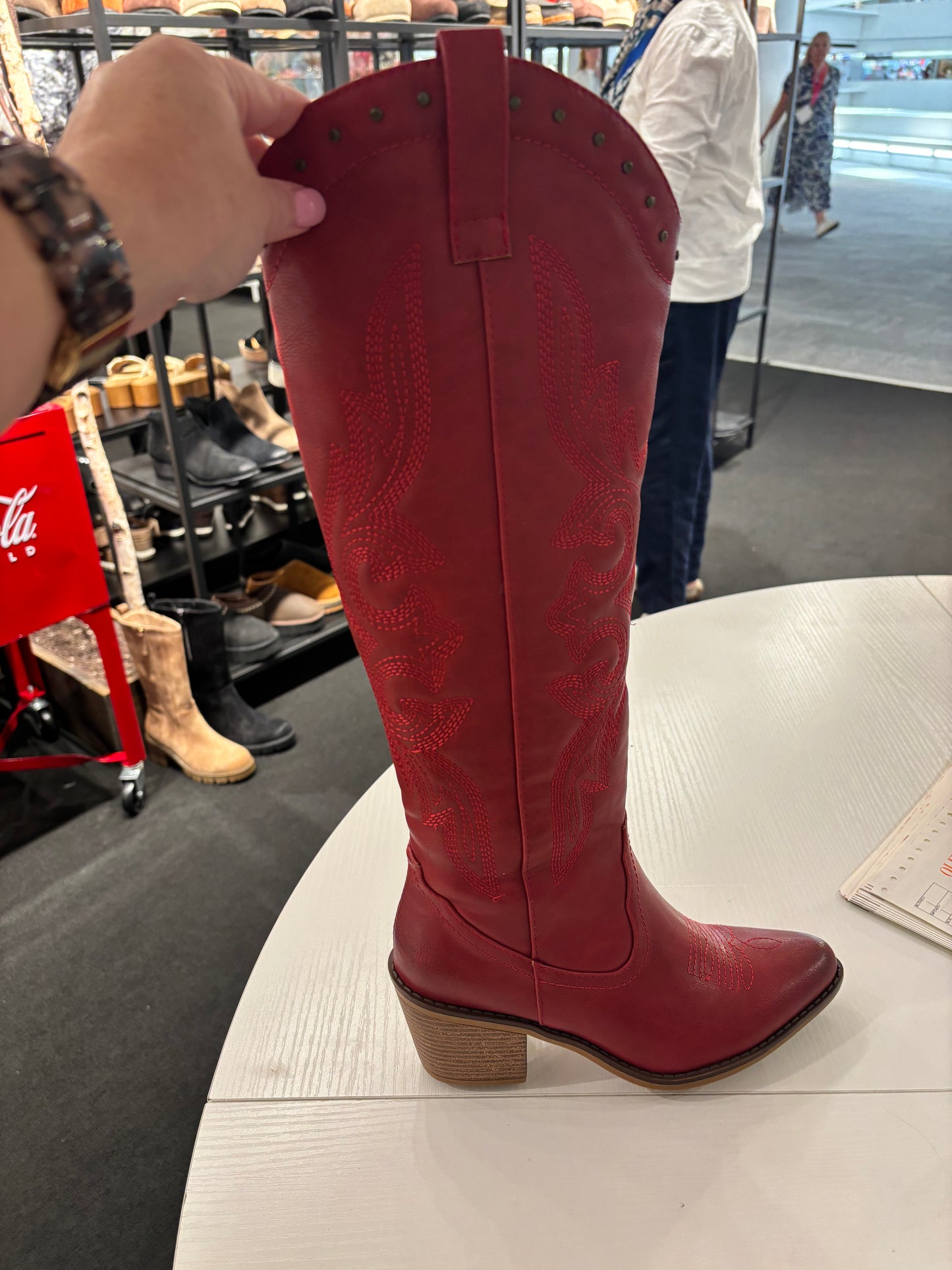 Whitney red boots