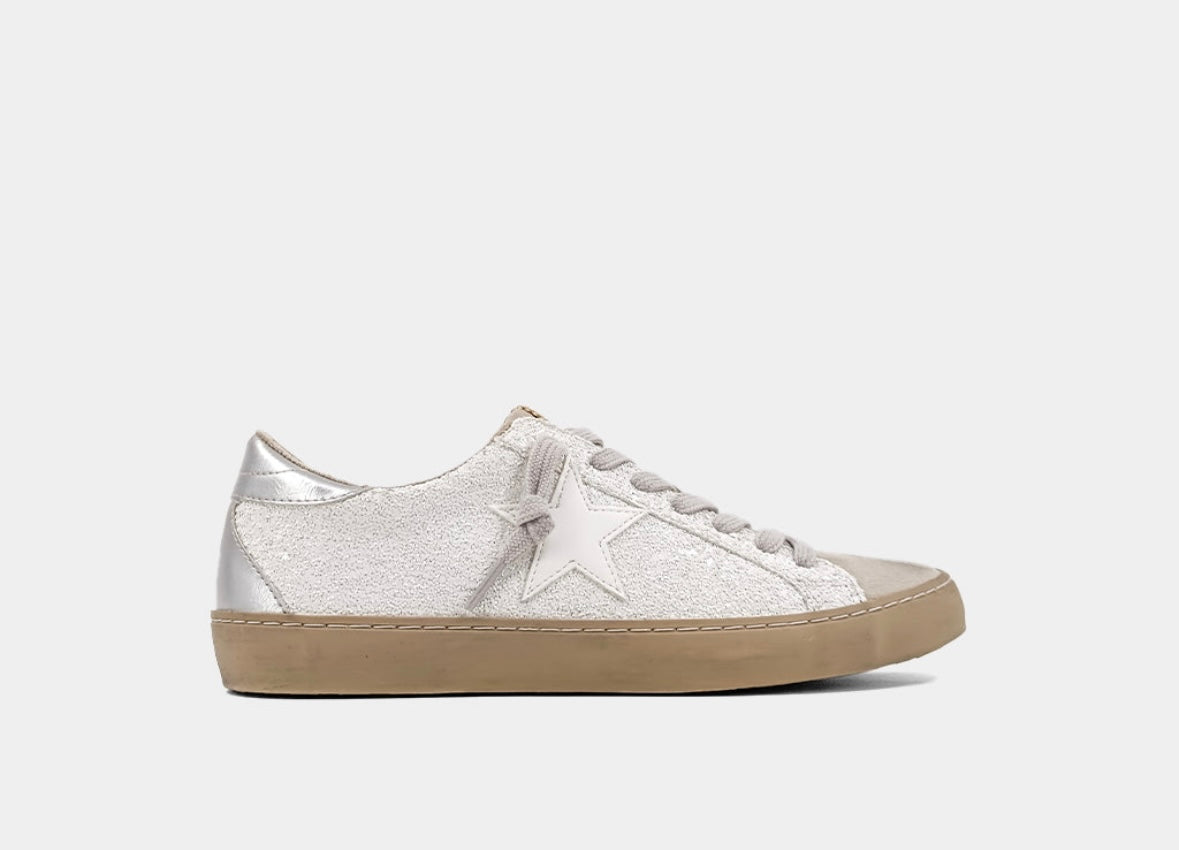 Paula white glitter sneakers