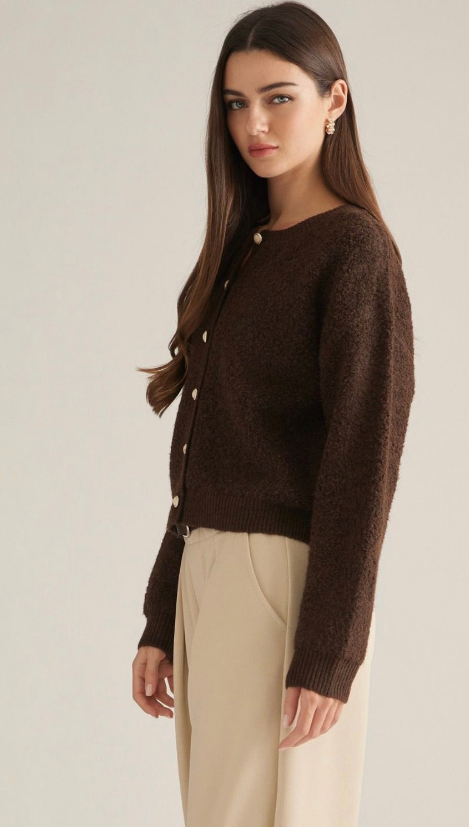 Chocolate button cardigan