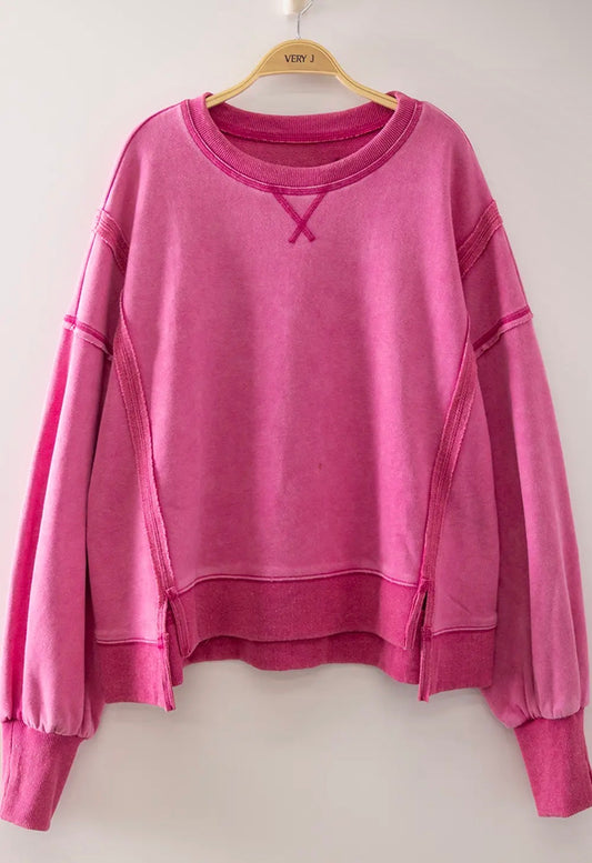 Hot pink LS top