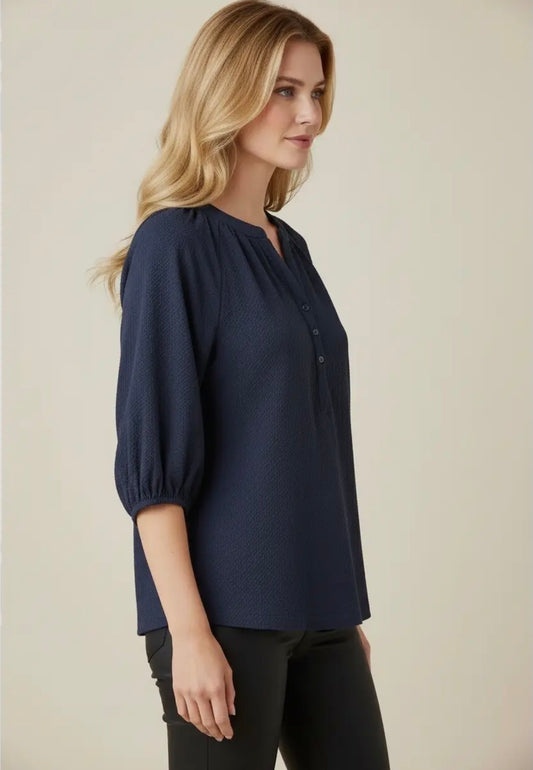 Navy curvy top