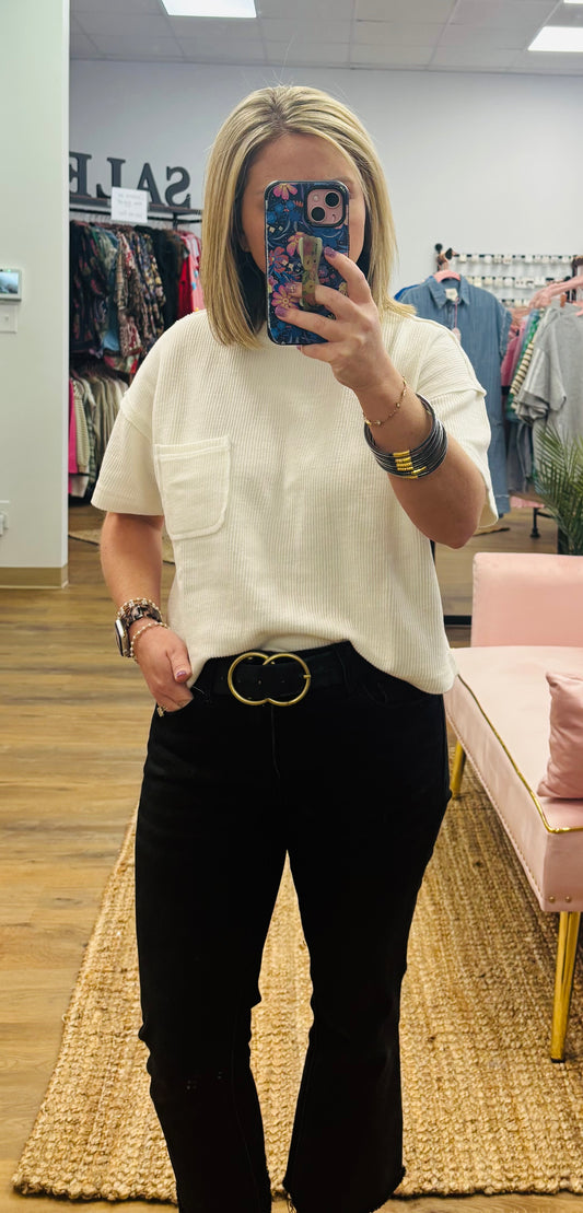 Ivory cropped tee