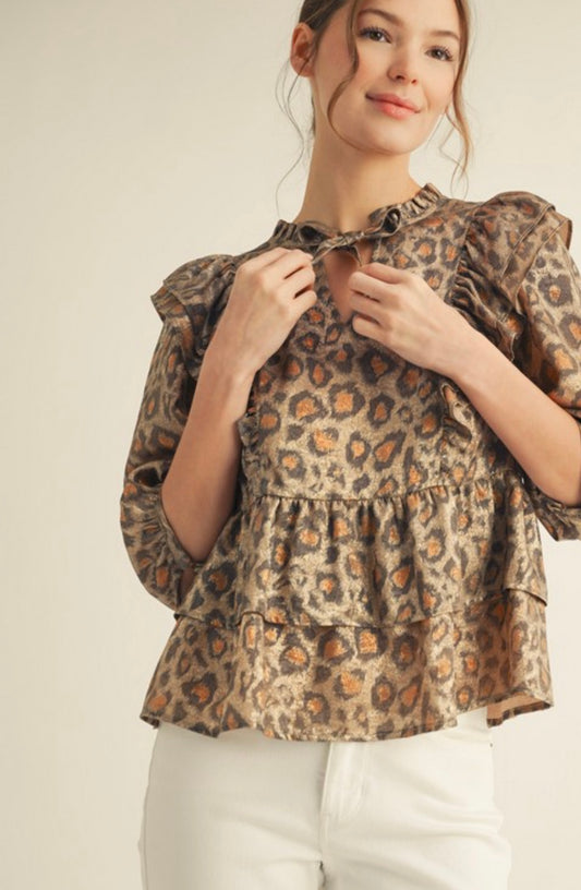 Babydoll leopard top