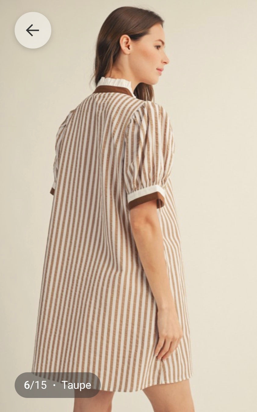 Brown stripe dress