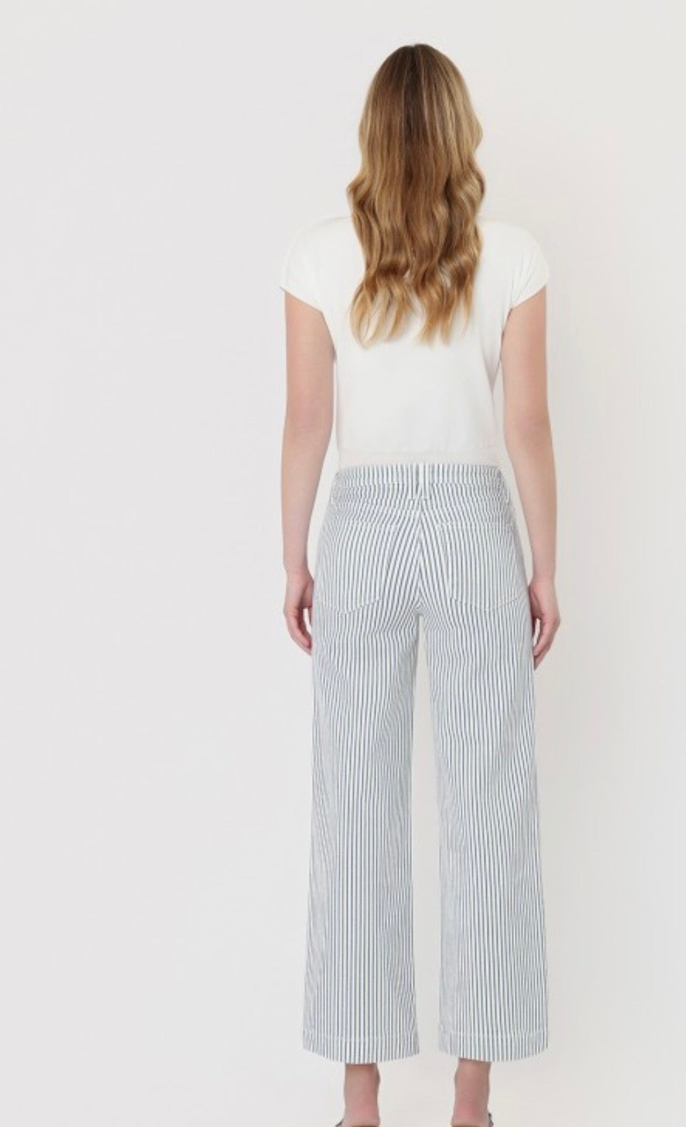 Lovervet stripe HW crop wide leg