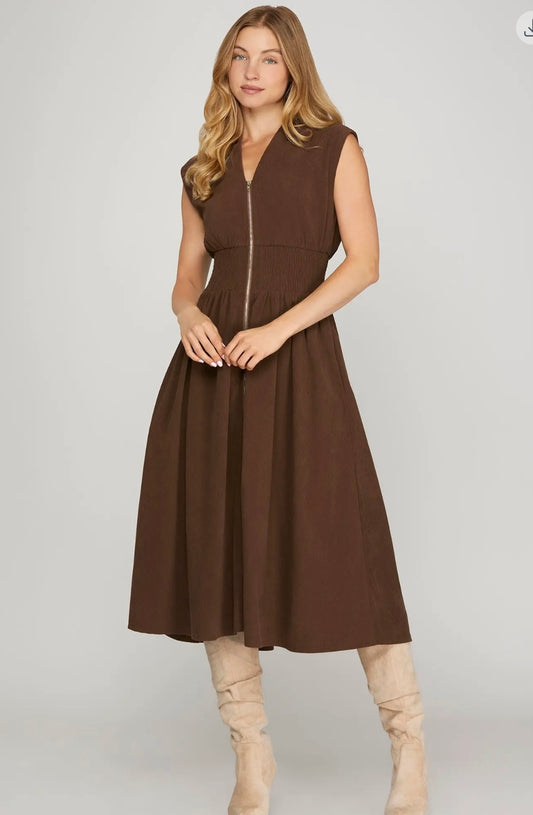 Holly brown corduroy dress