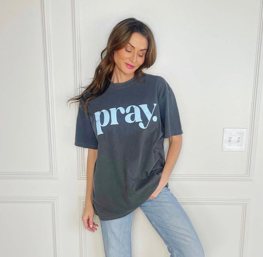 Pepper/Blue pray tee