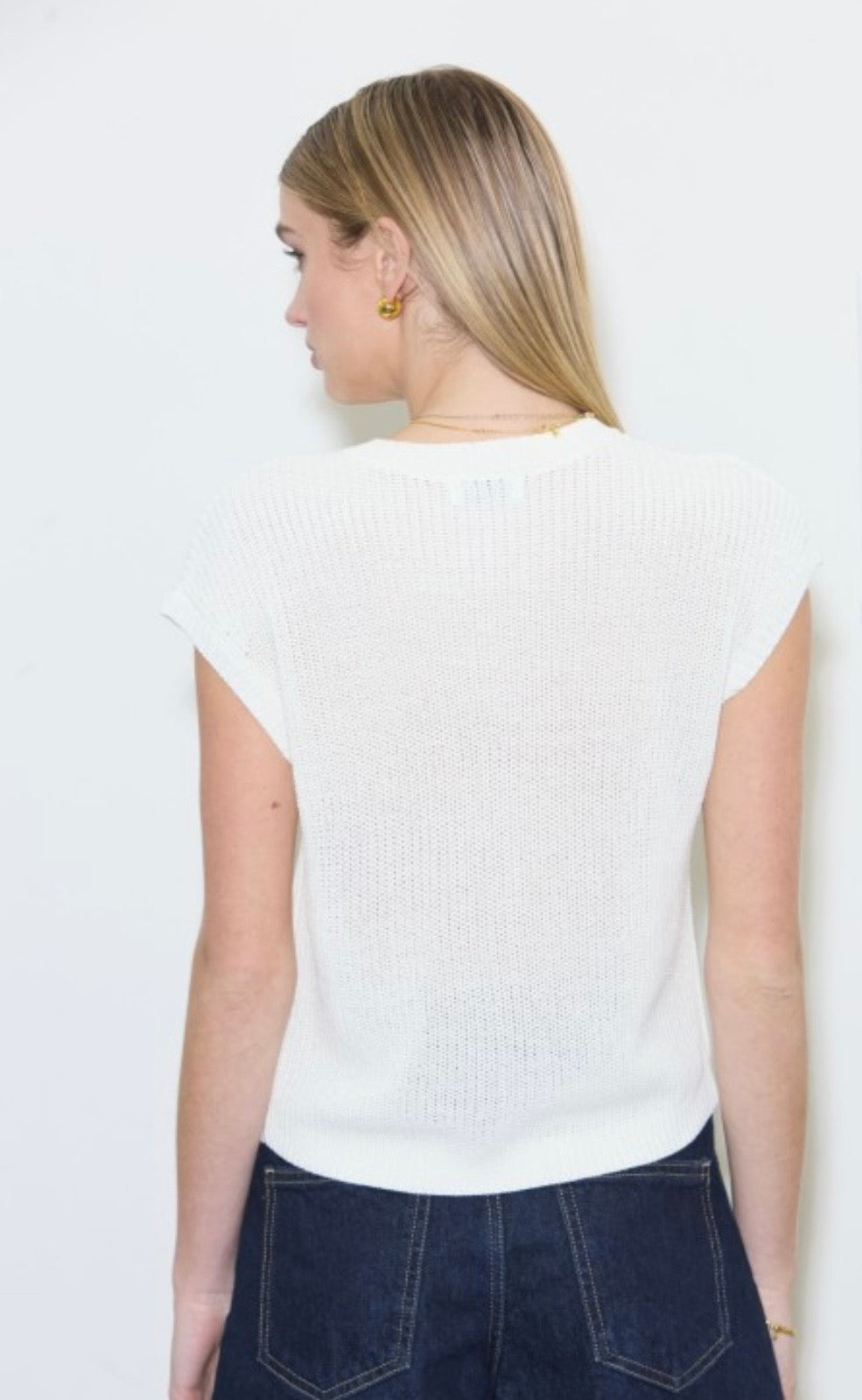 Ivory button sweater top