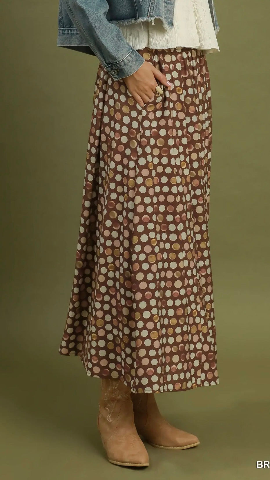 Megan dot maxi skirt