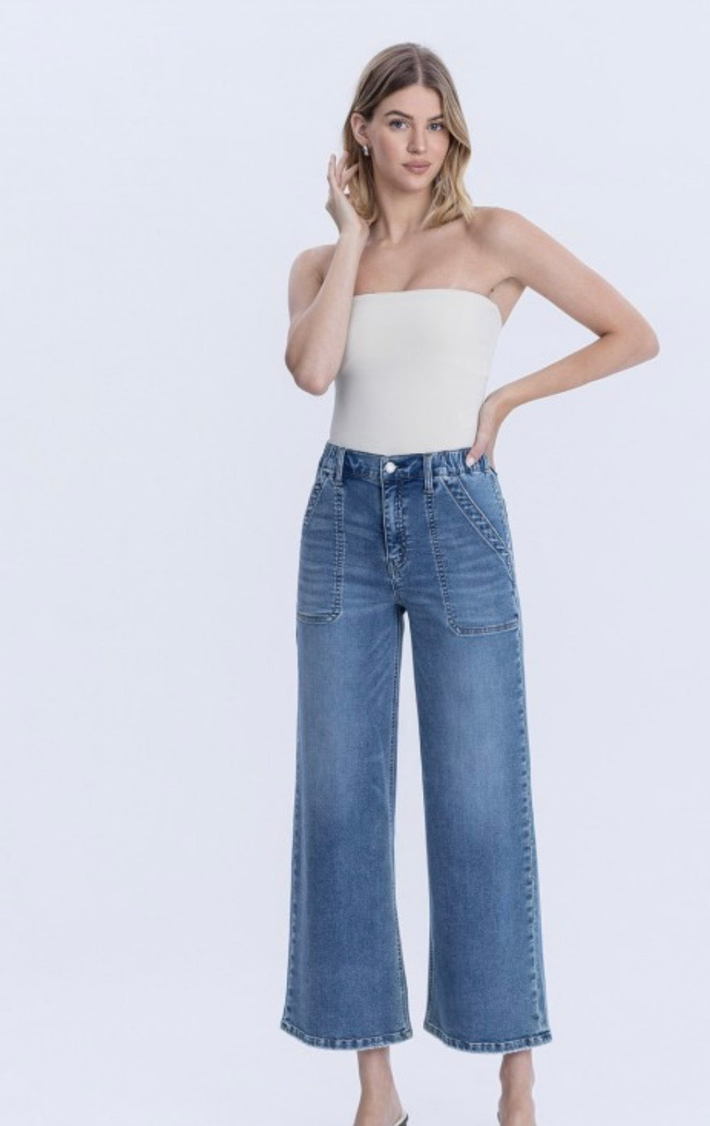 Vervet highrise ankle baggy wide jeans