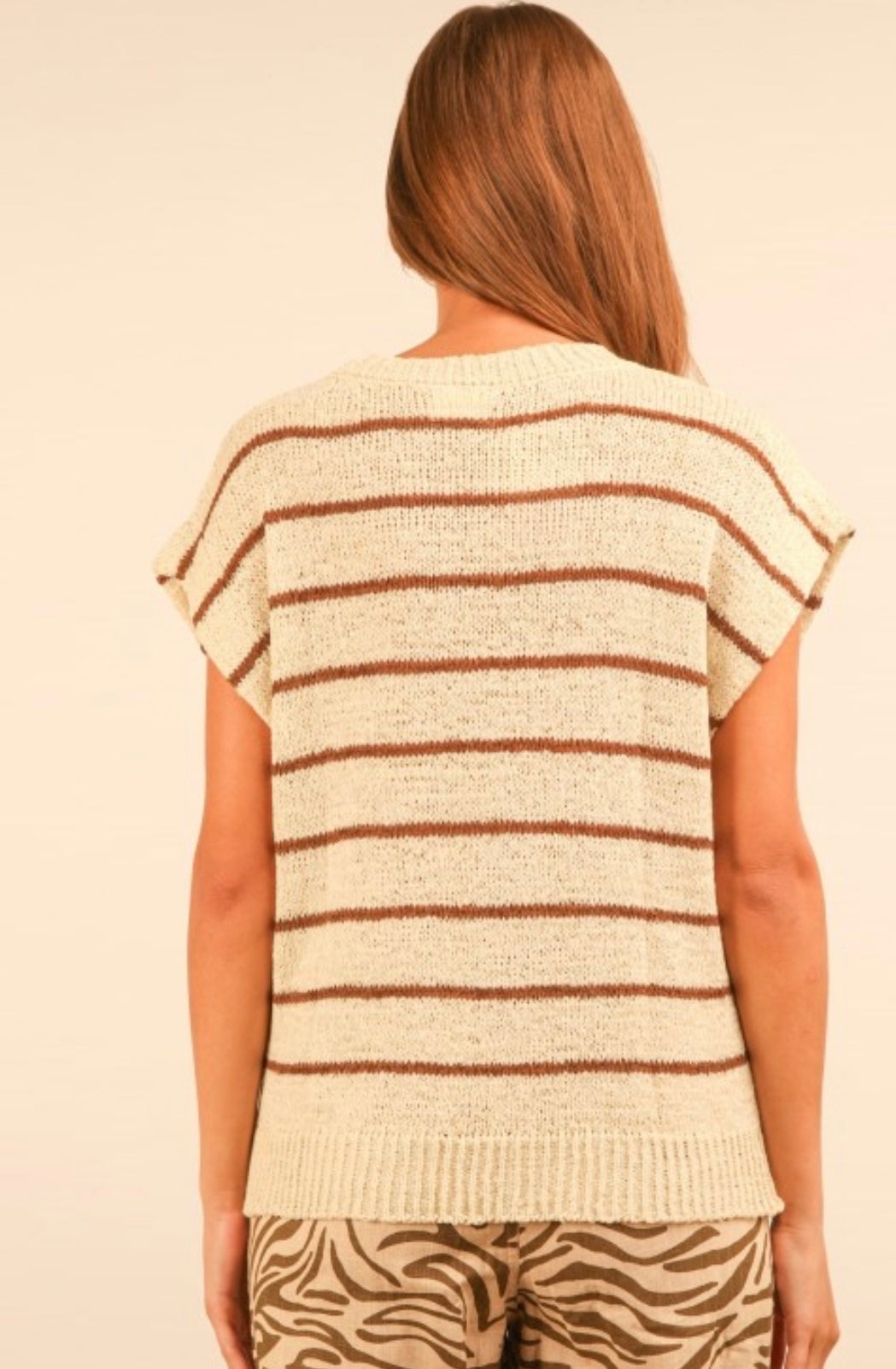 Taupe stripe knit