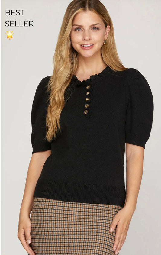 Black knit sweater