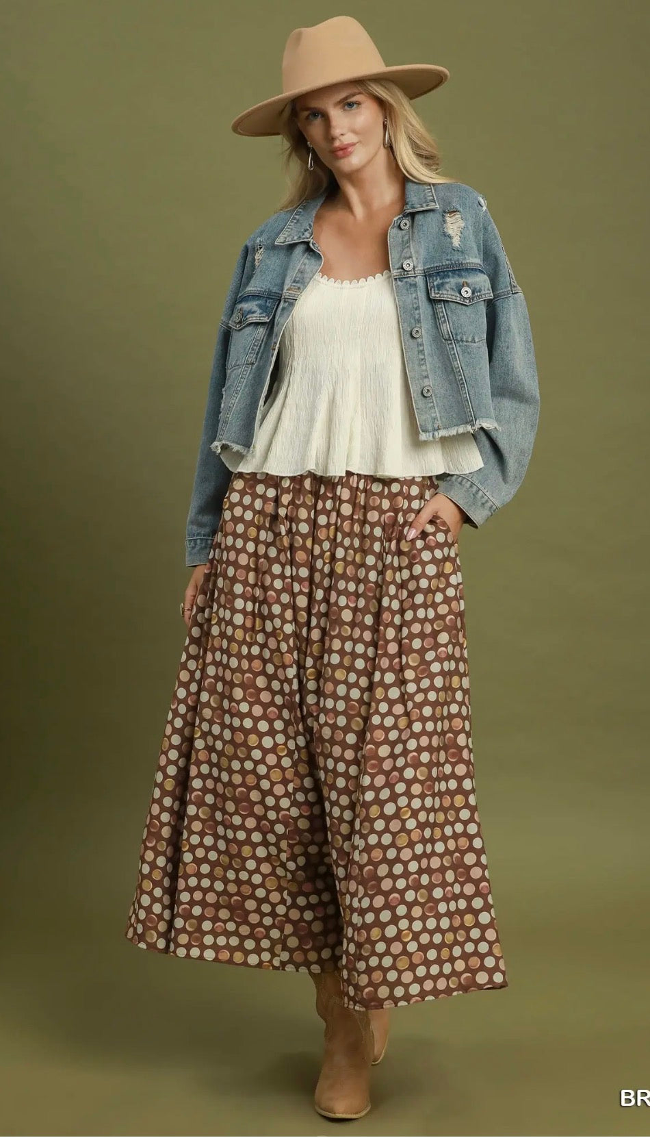 Megan dot maxi skirt
