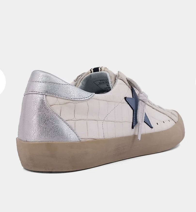Paula beige croc sneakers