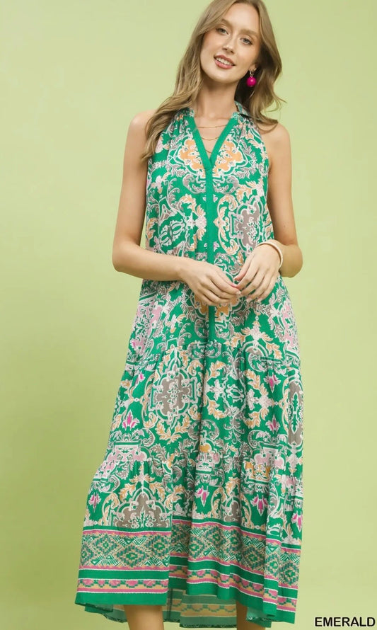 Emerald paisley dress