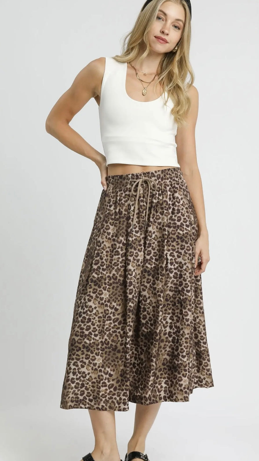 Cheetah midi skirt
