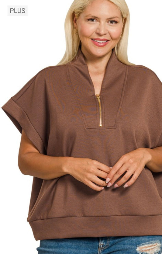Brown scuba quarter zip