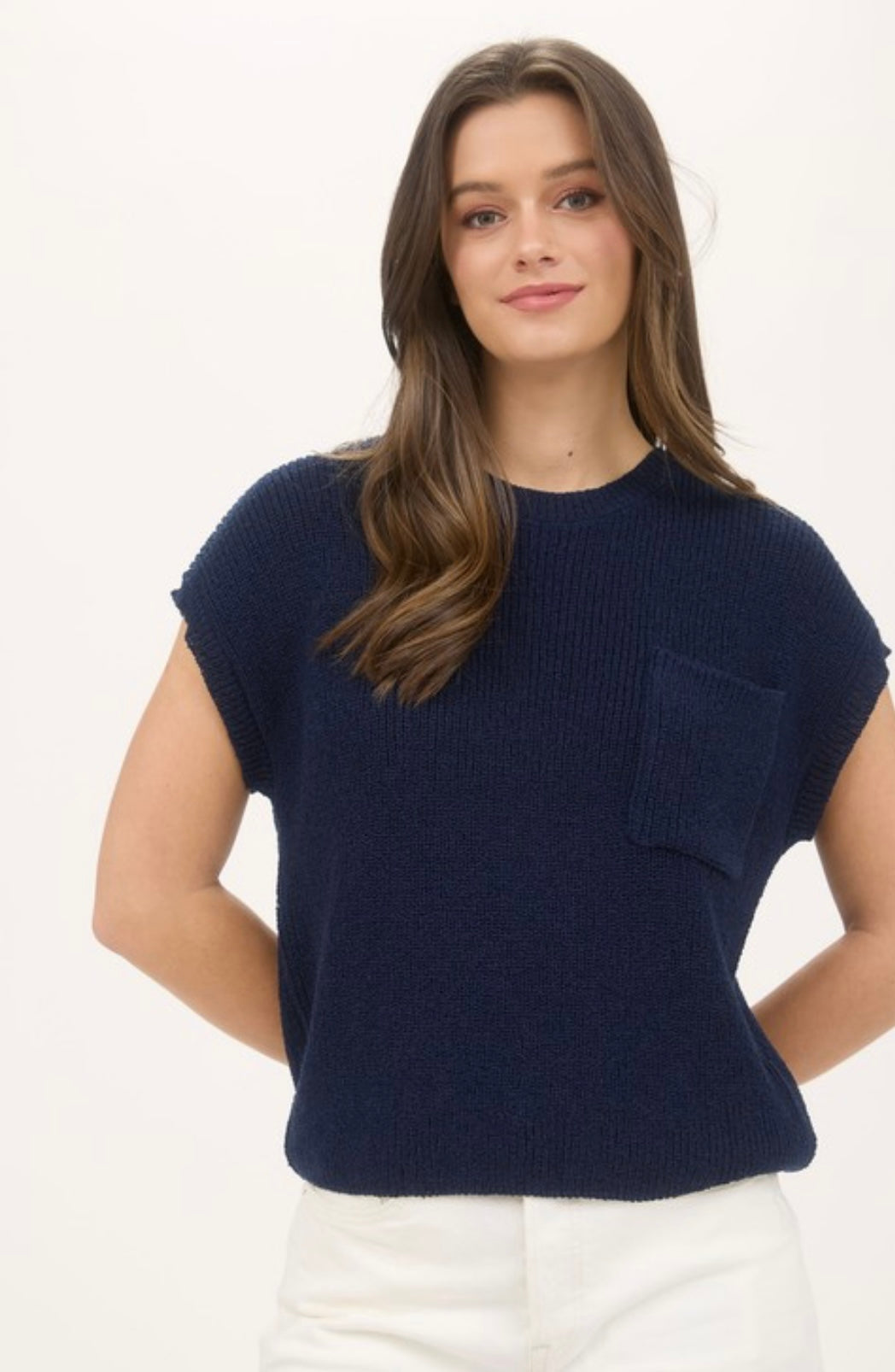 Navy knit top