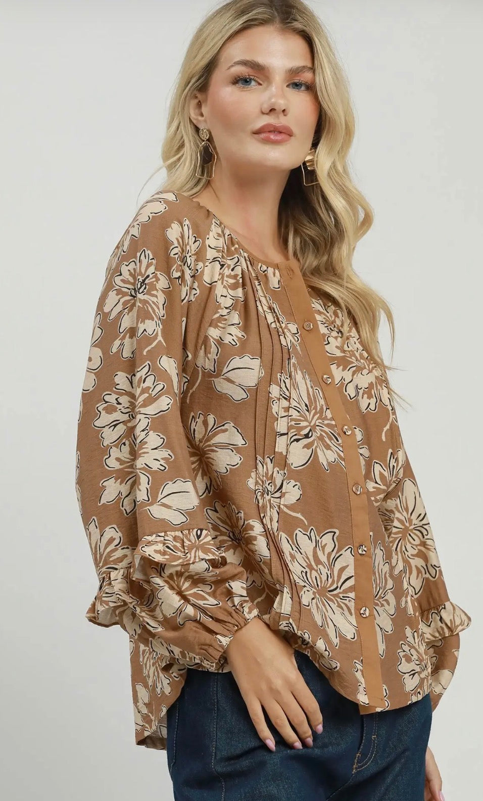 Chestnut floral top