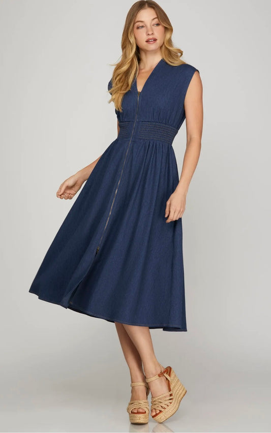 April denim dress