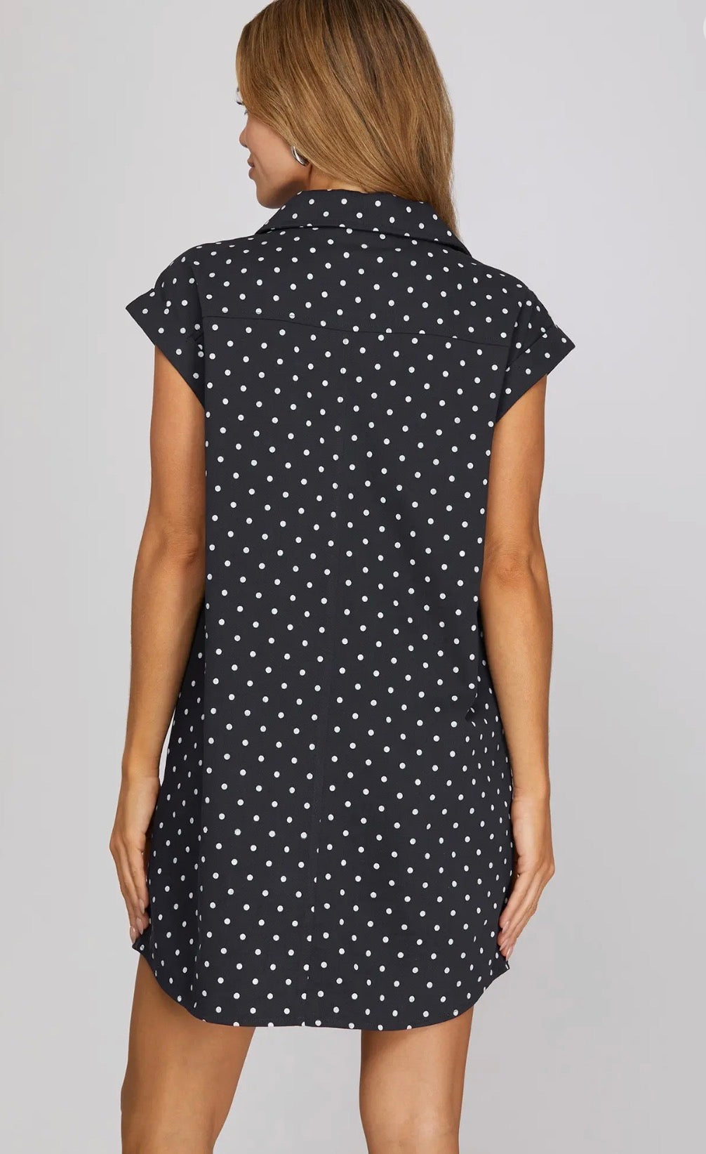 Navy dot dress