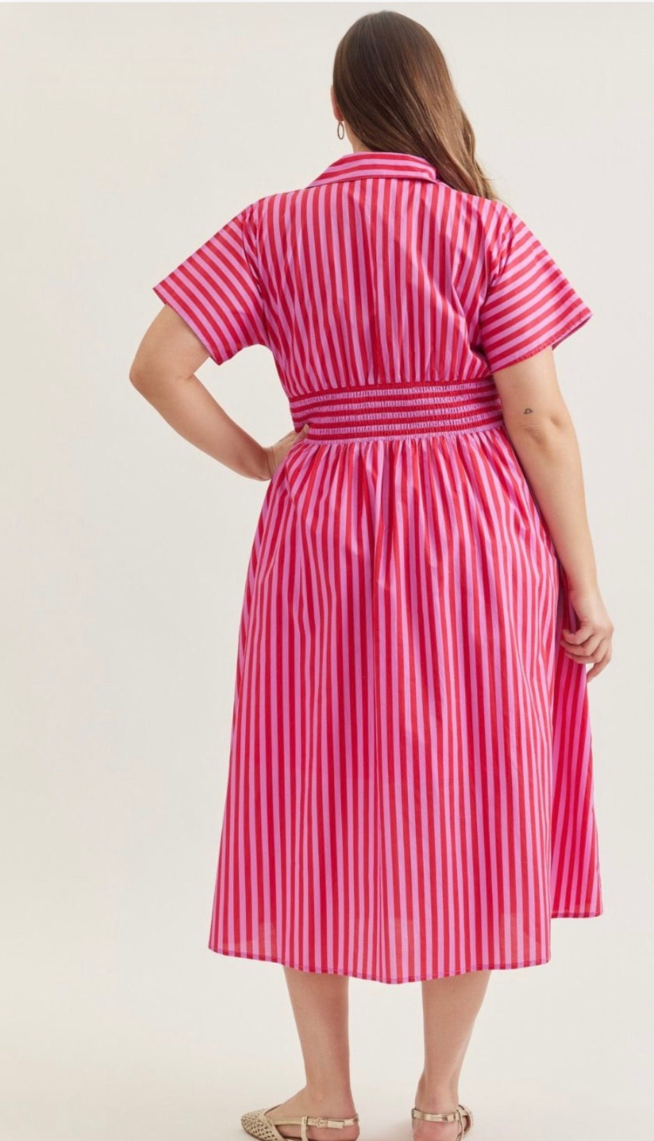Red/pink zip curvy dress