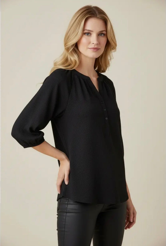 Black curvy top
