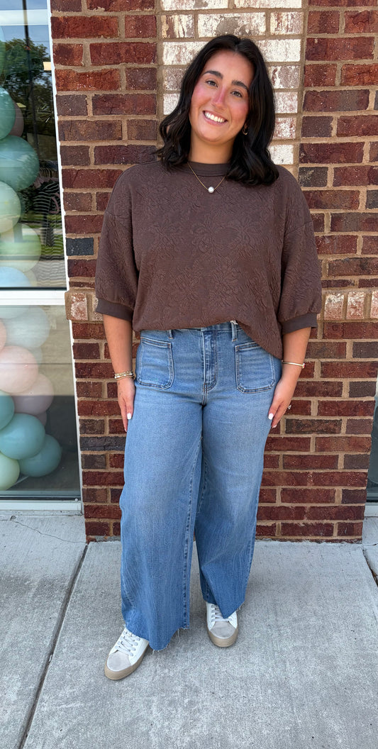 Chocolate brown casual top