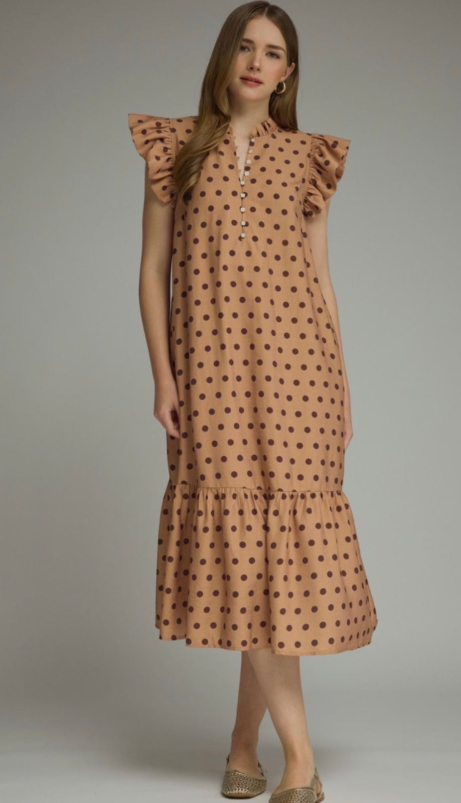 Camel dot dress