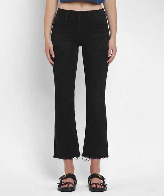Lovervet black midrise crop flare