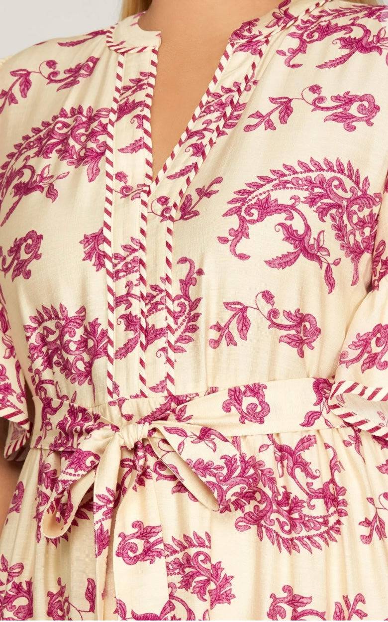 Paisley pink curvy dress