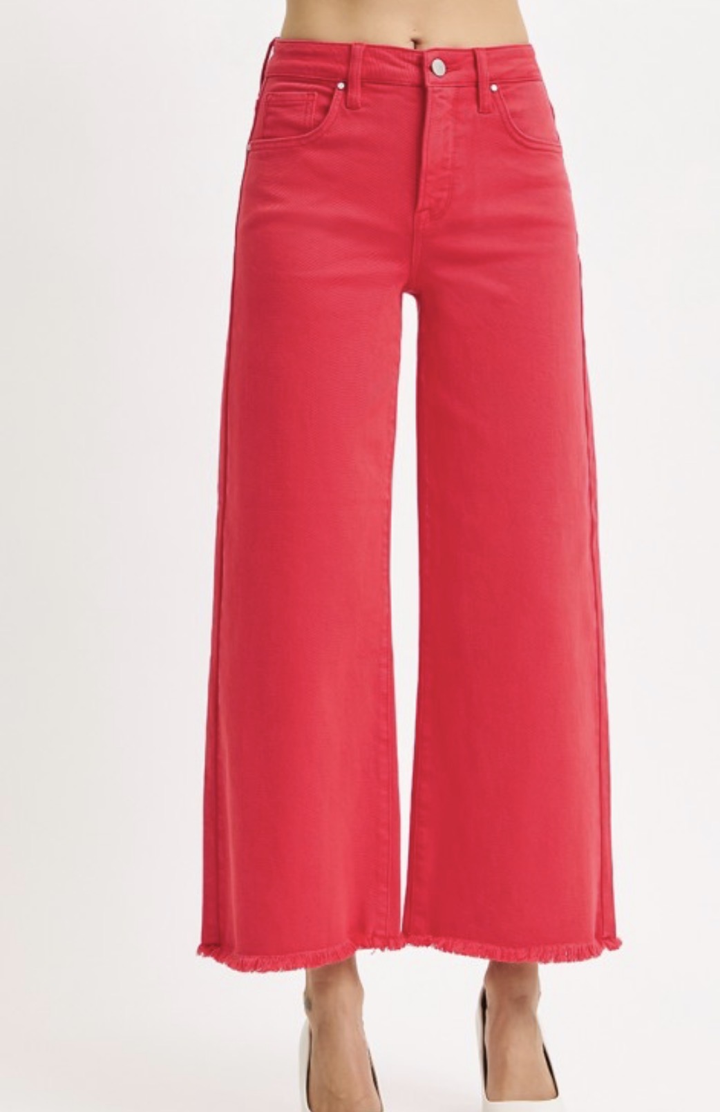 Risen tummy control HW crop wide jeans