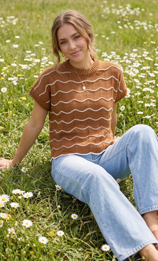 Caramel stripe knit