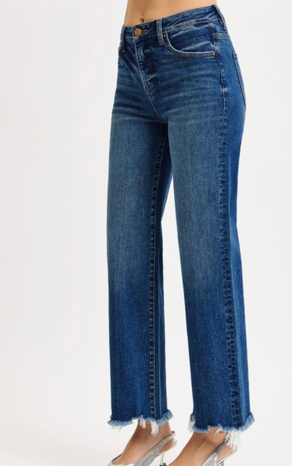 Risen HW ankle straight jeans