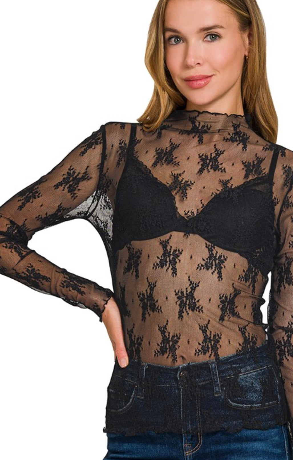 Black lace top