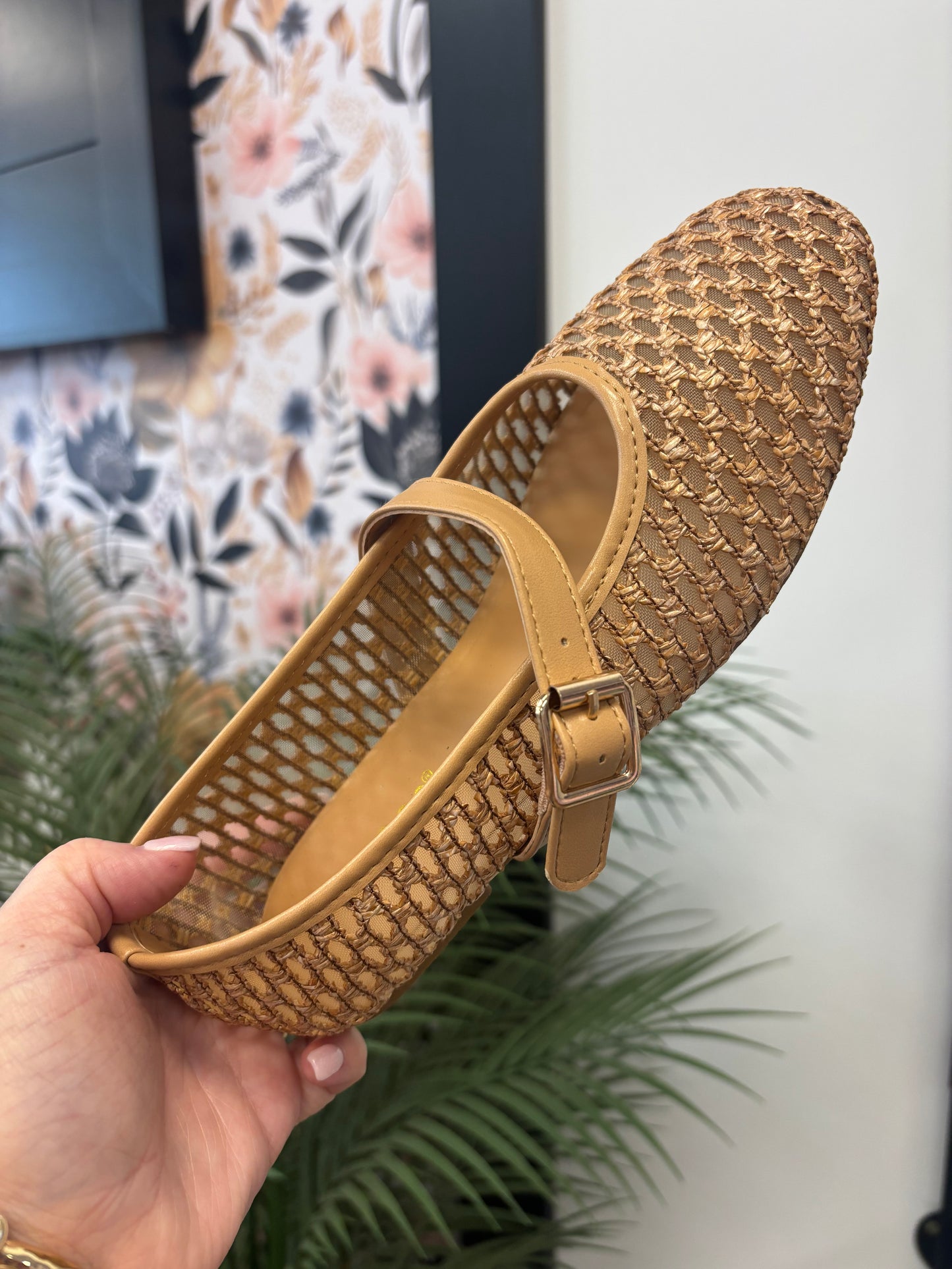Woven Mary Jane flats