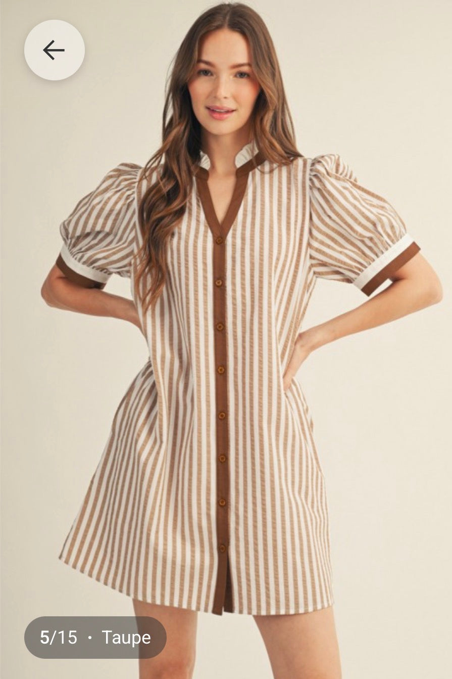 Brown stripe dress