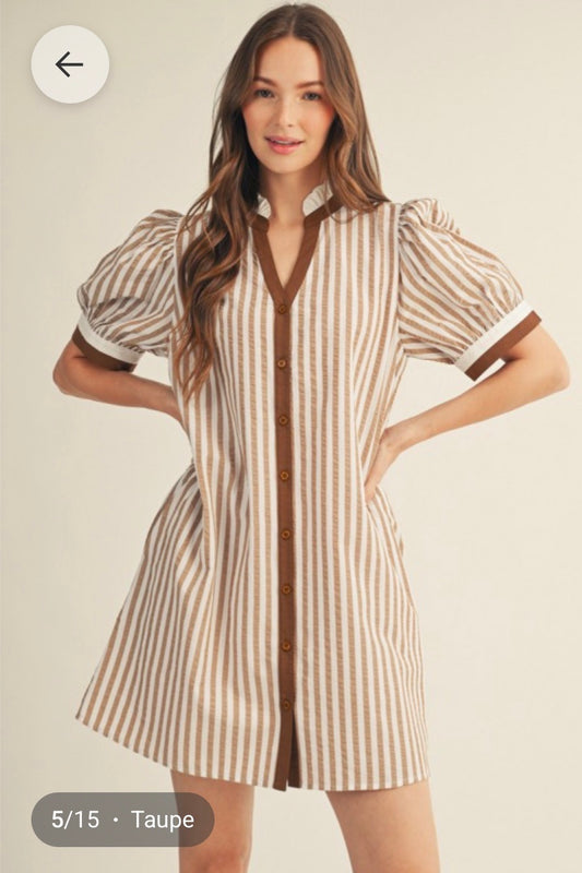 Brown stripe dress