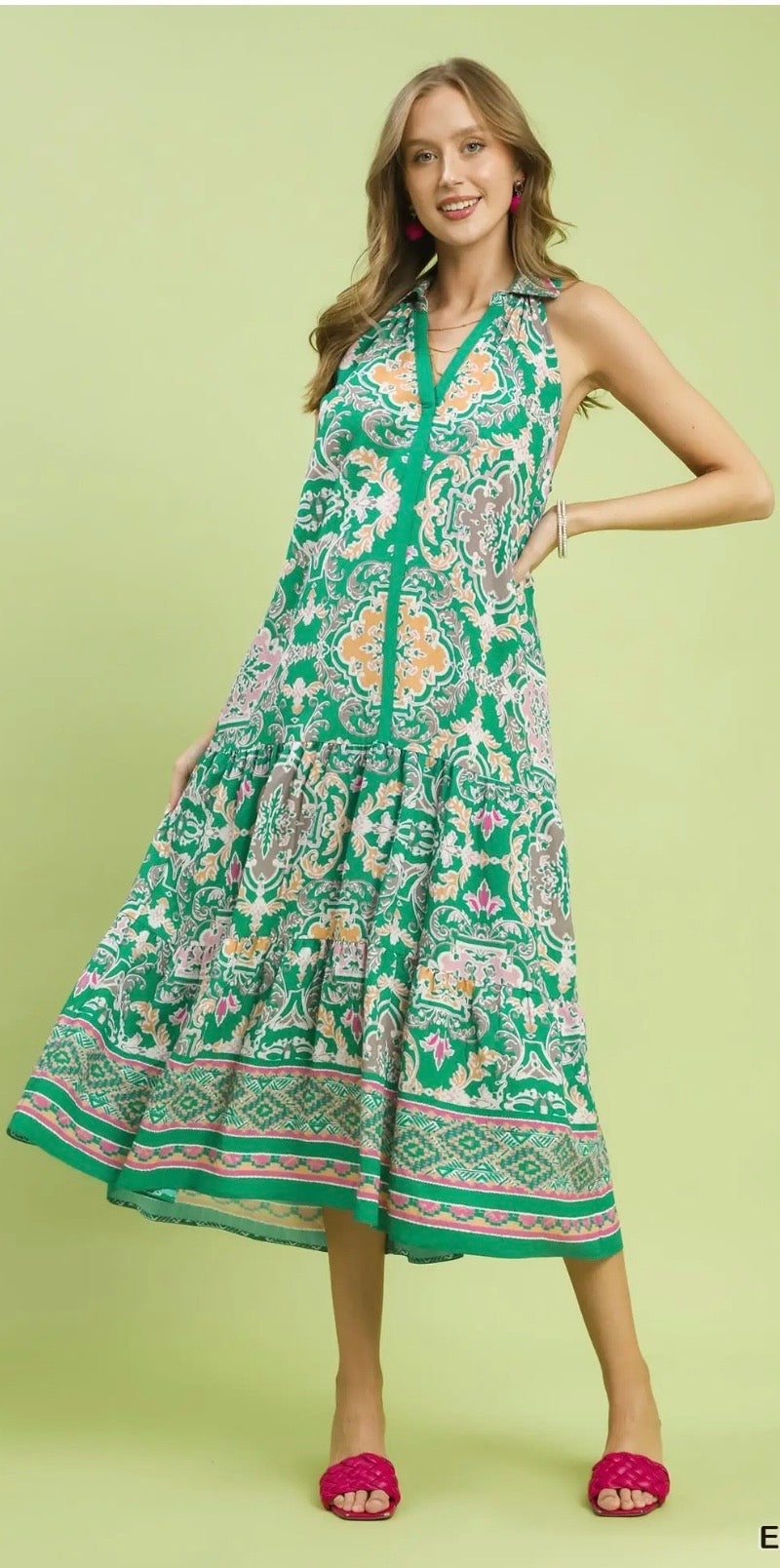 Emerald paisley dress