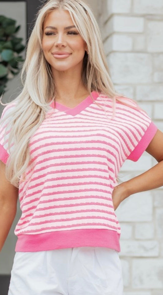 Pink stripe top