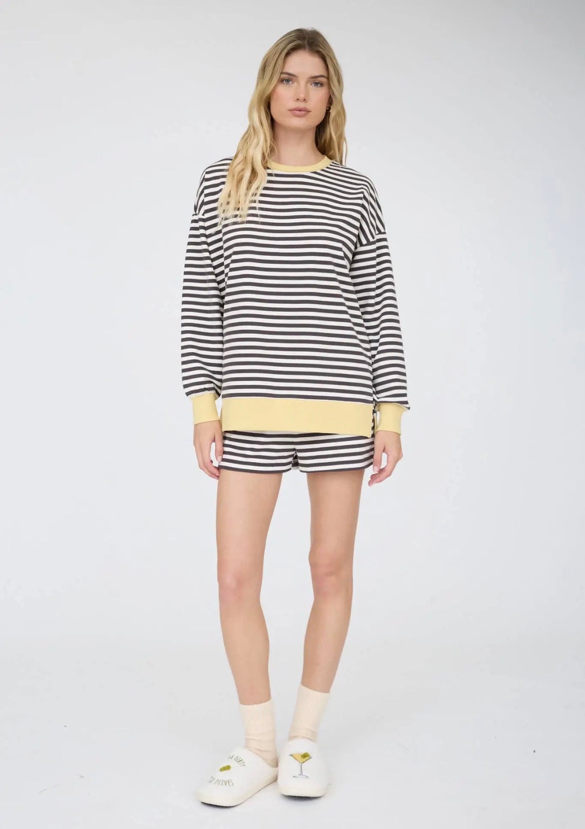 Charcoal stripe set