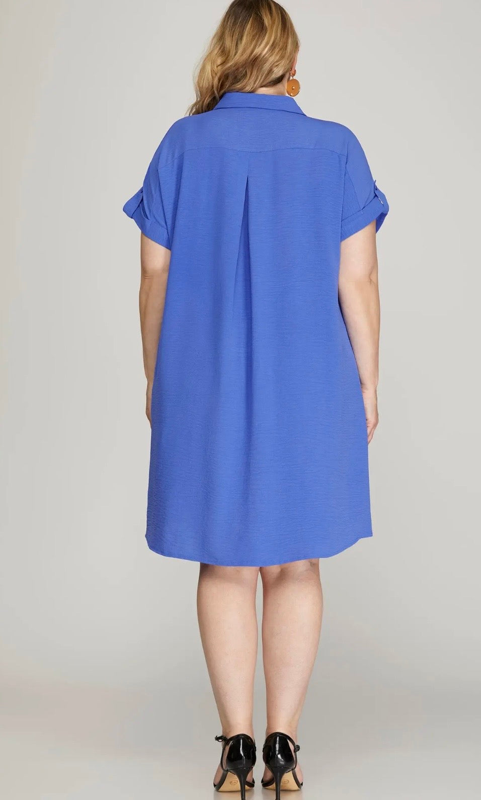 Cobalt blue button dress