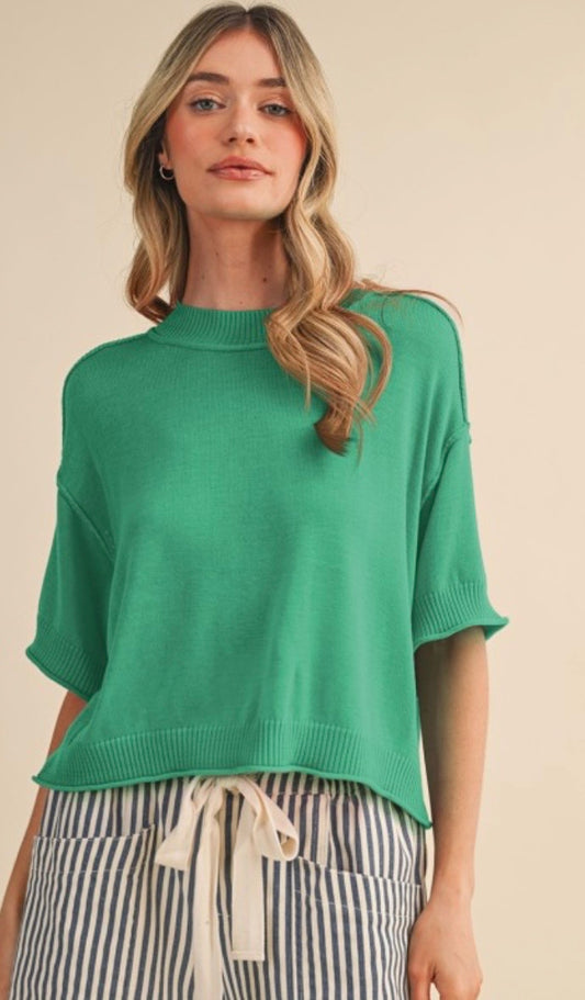 Rosemary green knit top