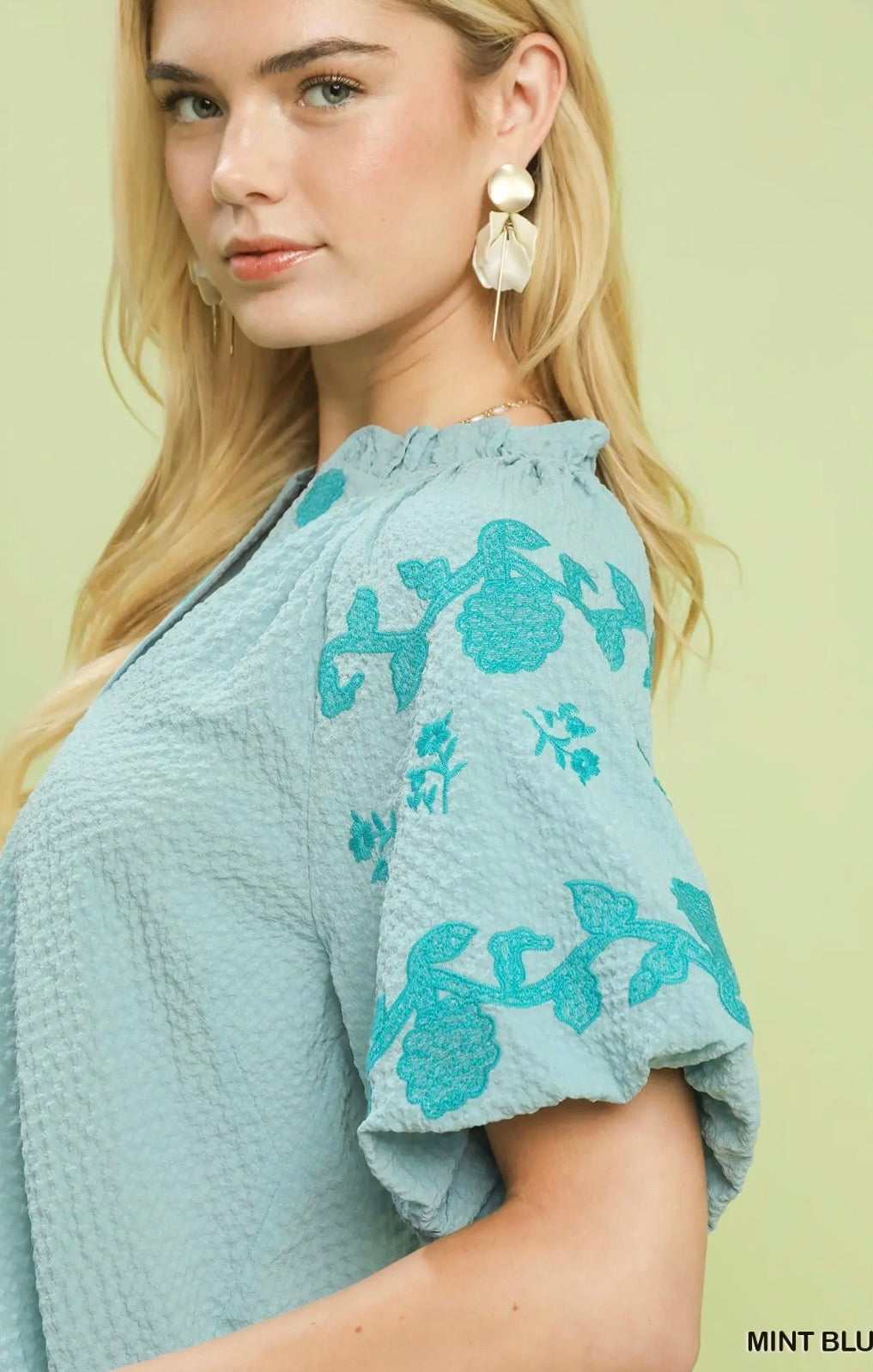 Mint blue top