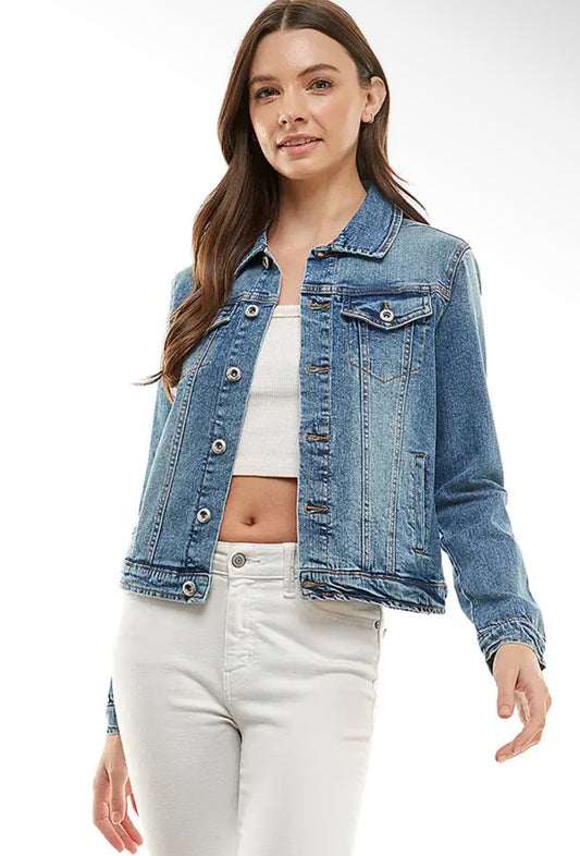 Cotton blend denim jacket
