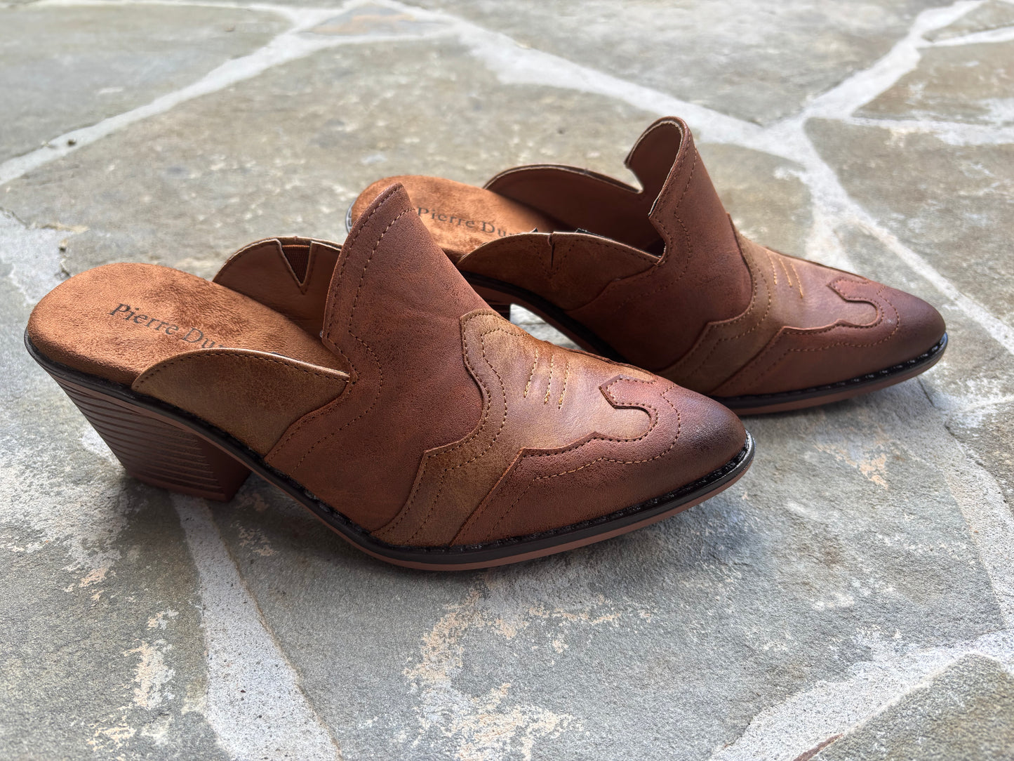 Whitney whiskey wedge mules