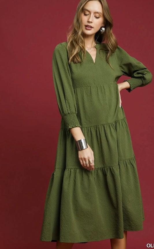 Olive midi dress