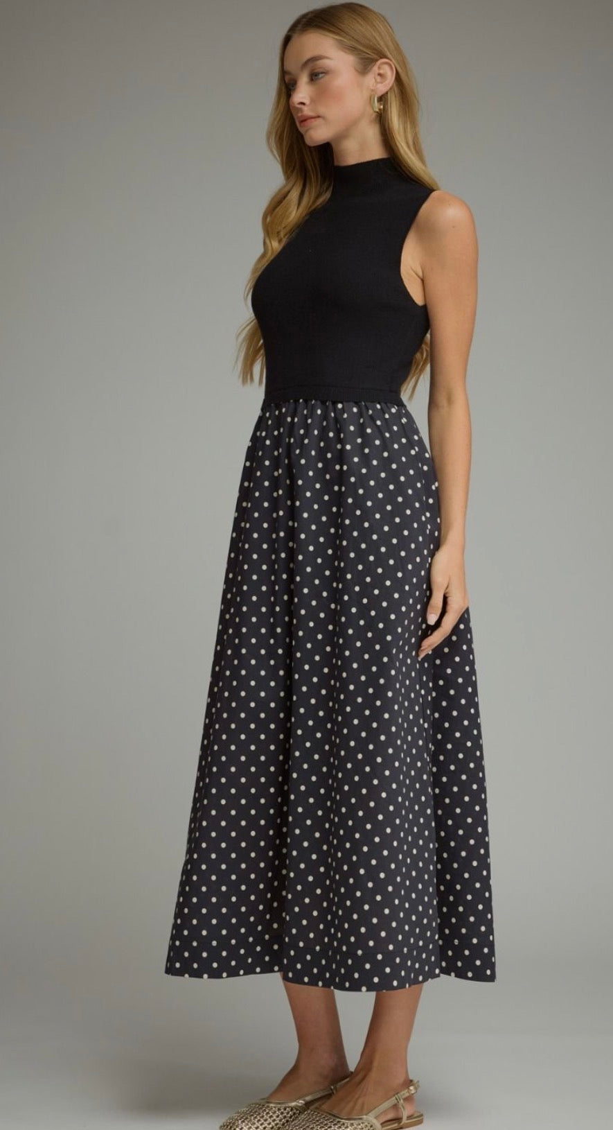 Sarah Black dot dress
